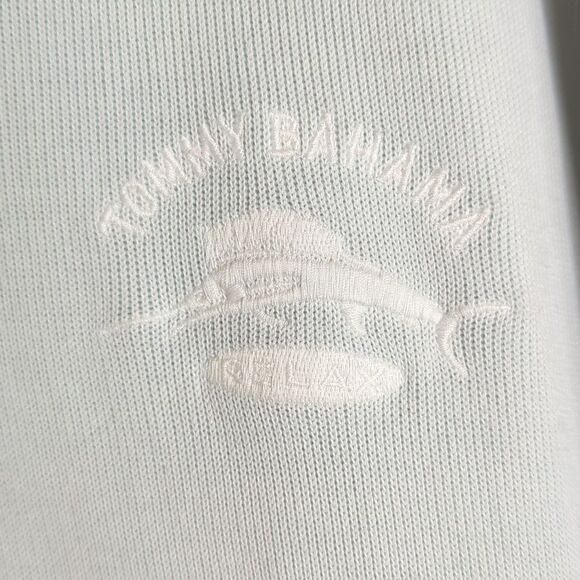 Tommy Bahama 1/4 Zip Blue Knit Top XL - Picture 2 of 6